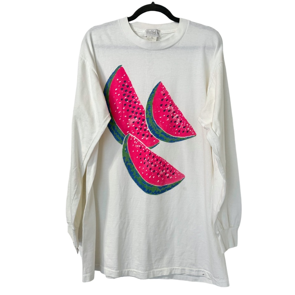 Duffel Sportwear Vintage Single Stitch Crew Neck Oversized‎ T-Shirt Watermelon L